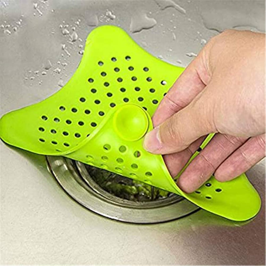 (Pack of 3) Basin Silicone Starfish Rubber and Sink Hair Catcher