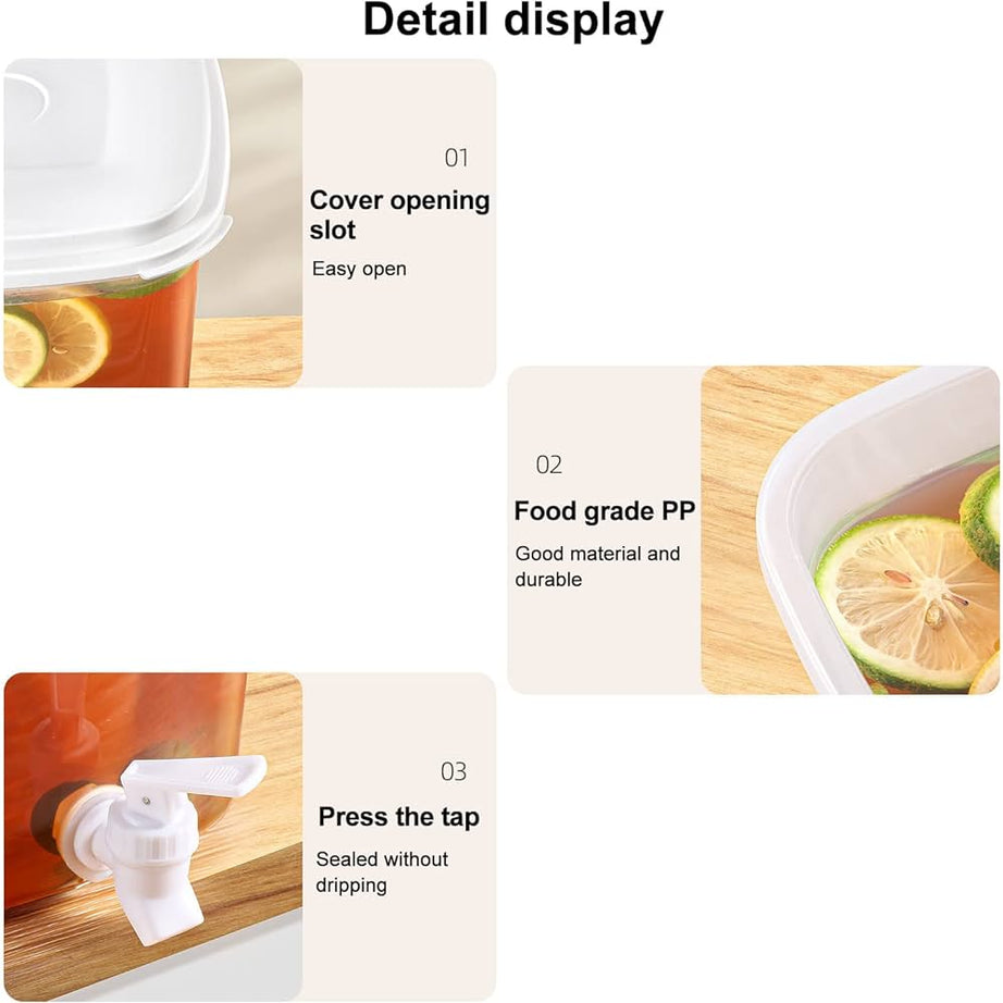 3.5L Large Capacity Low to High Temperature Refrigerator Juice Drink Dispenser with Faucet For Home and Outdoor