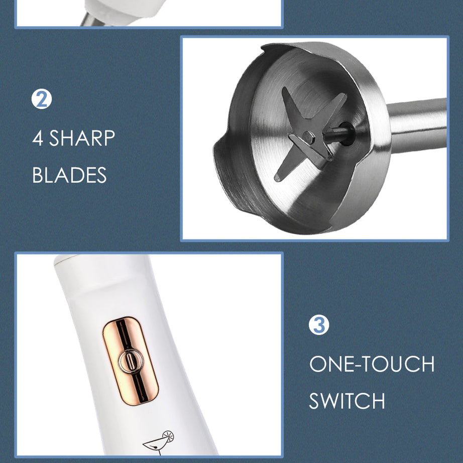 Portable Handheld Blender with Multifunctional Stainless Steel For daily Cooking at Home