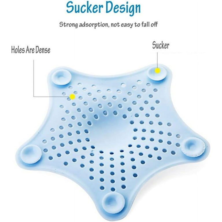 (Pack of 3) Basin Silicone Starfish Rubber and Sink Hair Catcher