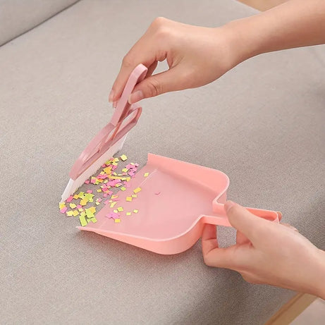 Mini Manual Small Broom and Scoop Combo Desktop Cleaning Kit Dustpan and Brush Set for Home Office Use