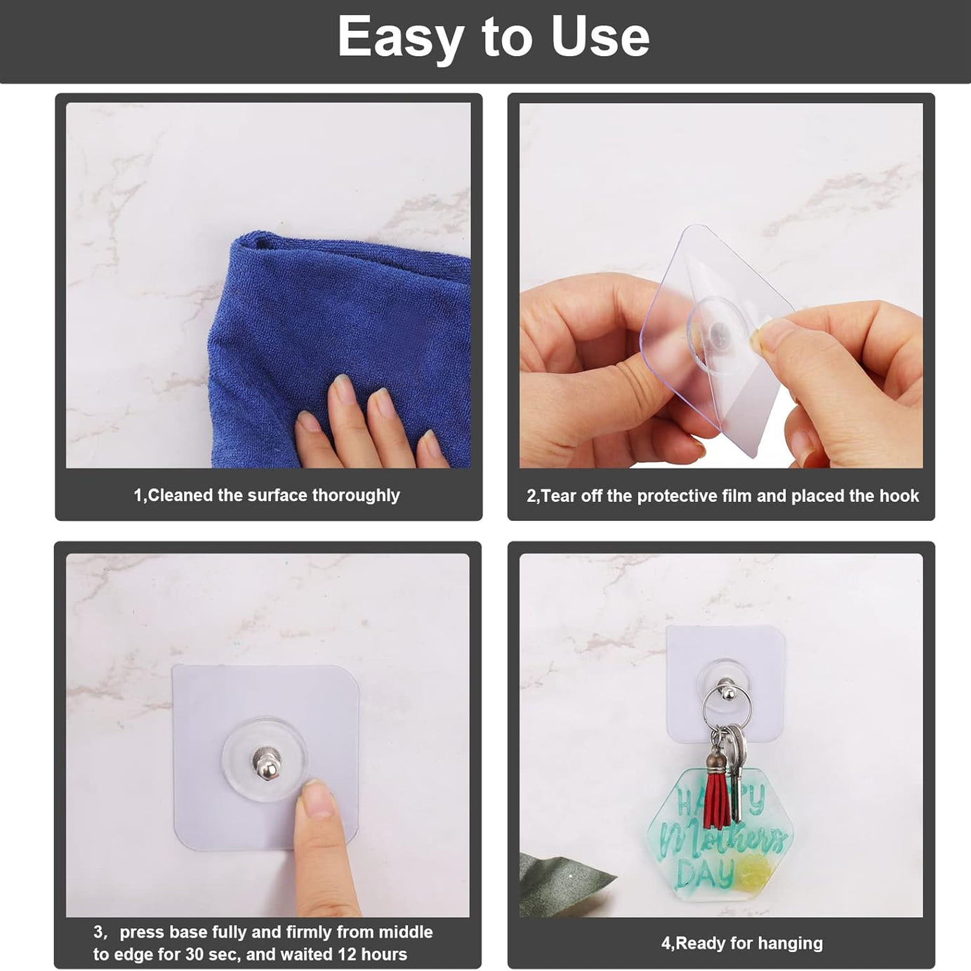 Punch Free Self Adhesive Screw Wall Hook For Home and Outdoor Use