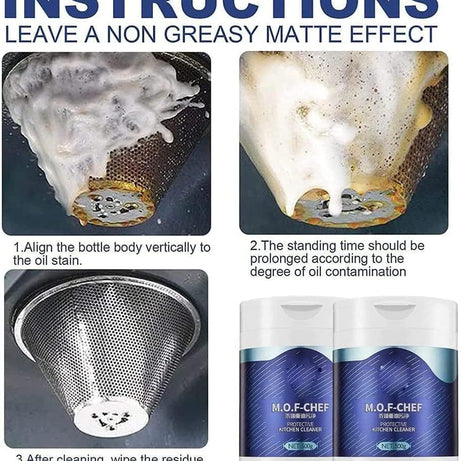 Mof Chef Heavy Duty Kitchen Oil Stain Cleaning Powder