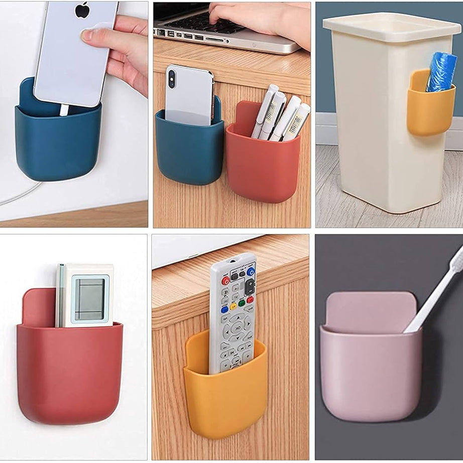 (Pack of 3) Wall Mounted Self Adhesive Holder For Mobile, Remote and Other Home and Office Small Accessories