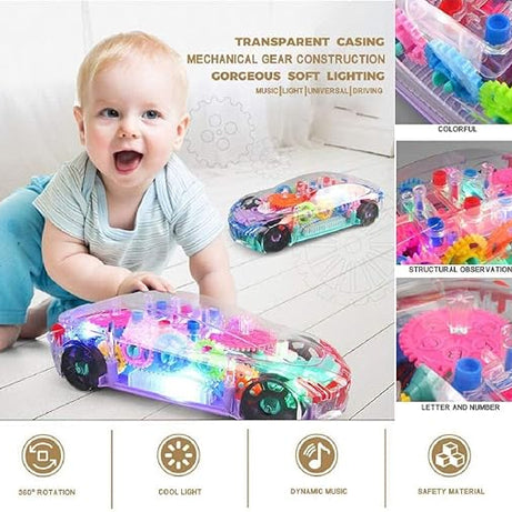 Gear Simulation Bump and Go Car with Flashing Lights and Exciting Music For Kids