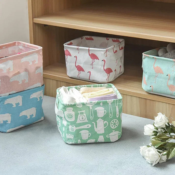 Multi-Purpose Foldable Storage Organizing Basket (Random Design) – 3 Pcs