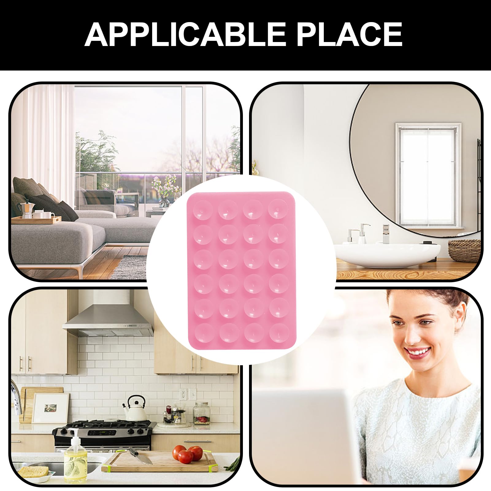 (Pack of 2) Universal Silicone Mobile Phone Holder with Suction Cup For iPhone and all Android Devices