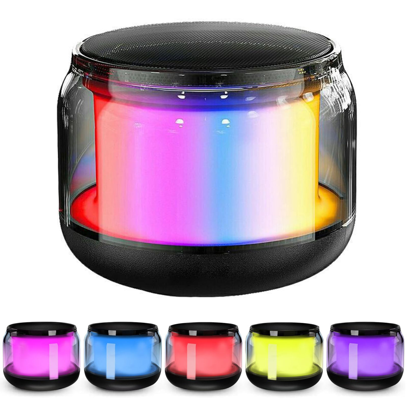 Mini Rechargeable Wireless Portable Bass Boosted Tabletop Stereo Speaker with Dual Pairing RGB Lights with Box For Home and Outdoor Use