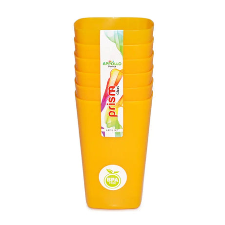 (Pack of 12) Plastic Prism Glass Set For Home and Outdoor Use