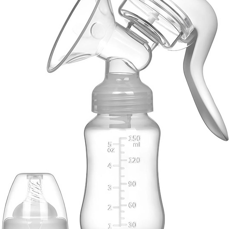 Portable Manual Breast Pump Adjustable With Feeding Bottle