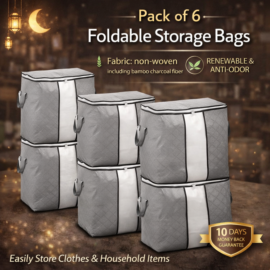 Pack of 6 Foldable Storage Bags