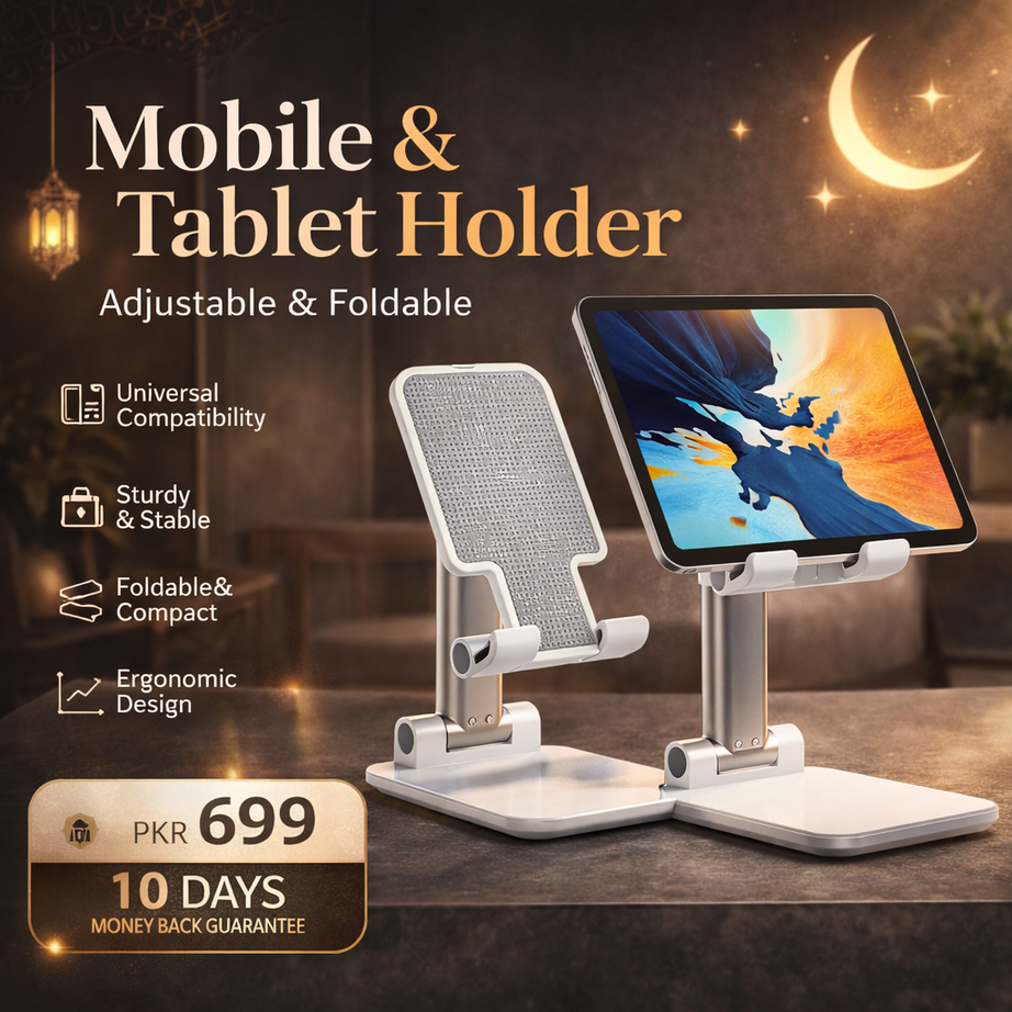Mobile & Tablet Holder Adjustable & Foldable