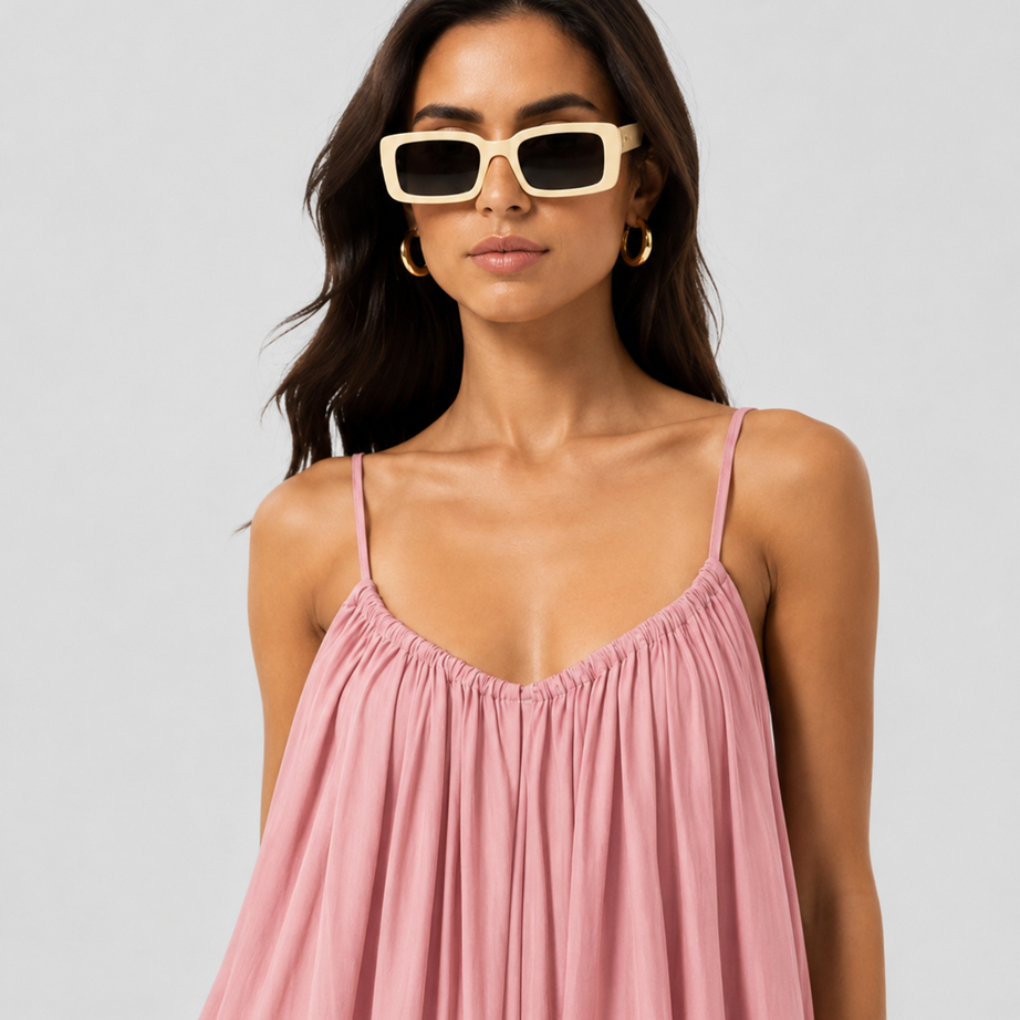 Premium Gathered Maxi Dress – Spaghetti Strap Long Backless Cami (Summer | Maternity | Nightwear Comfort Fit)