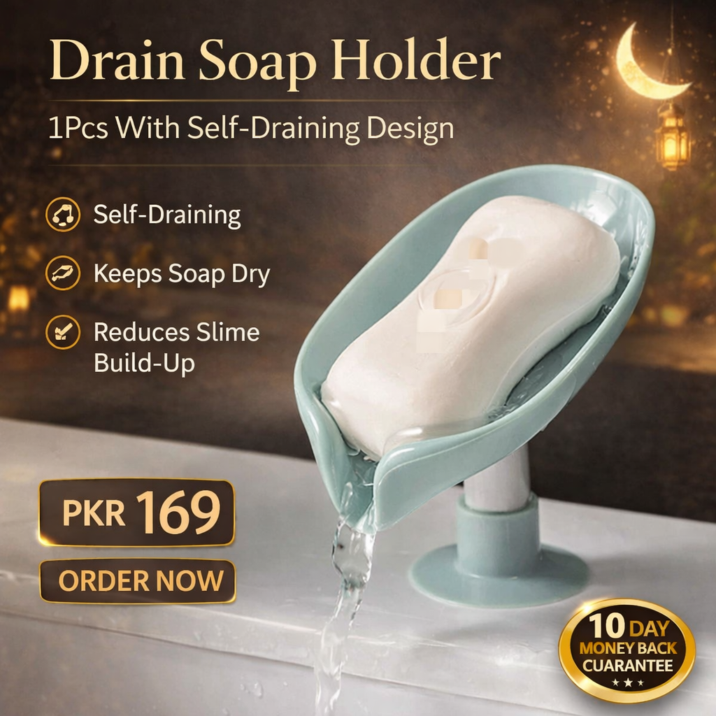 1Pcs Drain Soap Holder with Self-Draining Design