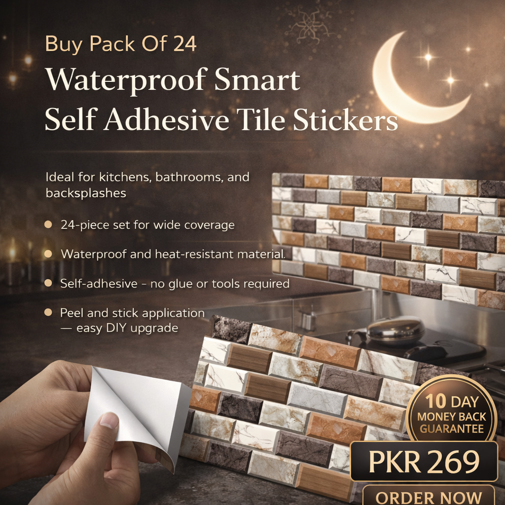 Pack Of 24 Waterproof Smart Self Adhesive Tile Stickers
