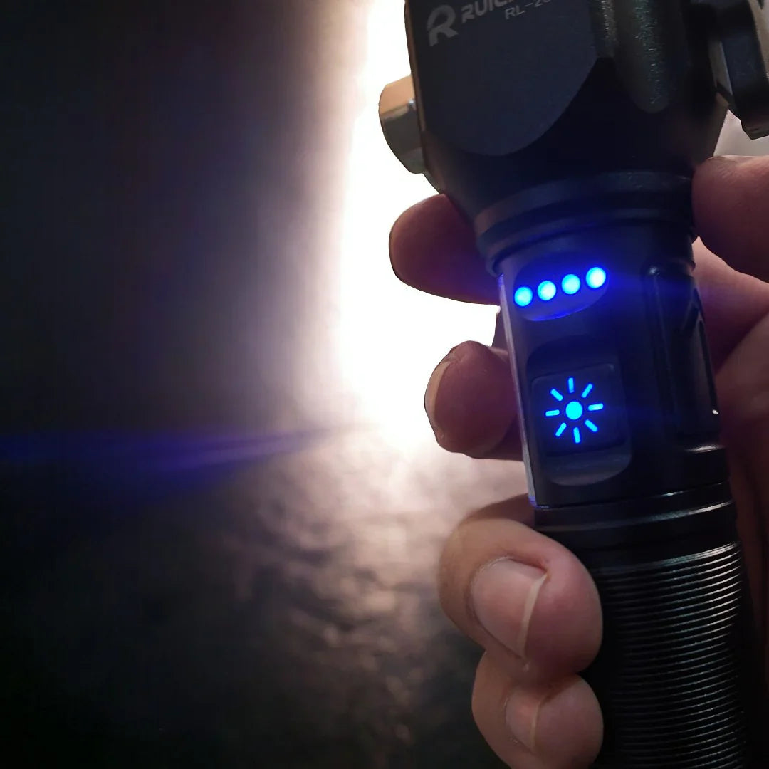 Ruilang Torch RL233 Metal LED FlashLight with Cutter Hammer and Mobile Power Bank