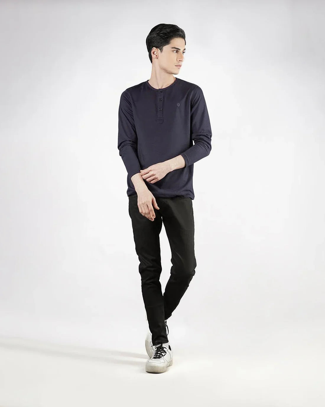 Navy Blue Henley Full Sleeve