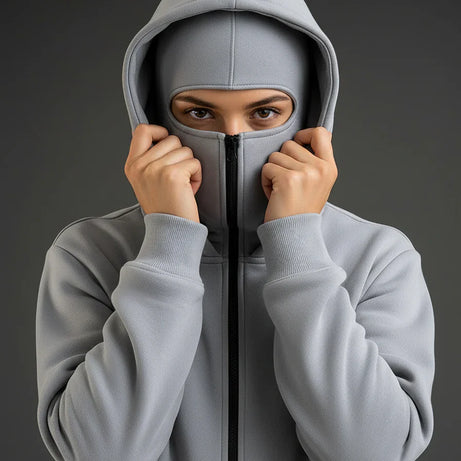 Balaclava Ninja Hoodie in Gray