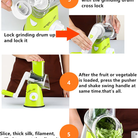 Multifunctional Manual Vegetable Spiral Slicer Cutter with Premium Hand Rotary Grater Drum Rs 1999