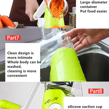 Multifunctional Manual Vegetable Spiral Slicer Cutter with Premium Hand Rotary Grater Drum Rs 1999