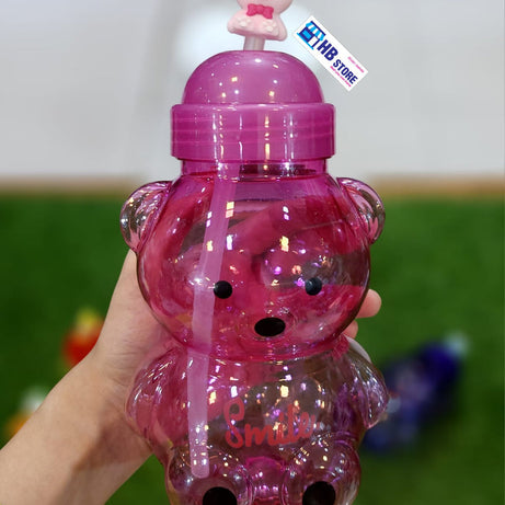 (Pack of 2) Fama and Uzzi Bear Straw Water Bottle For Kids