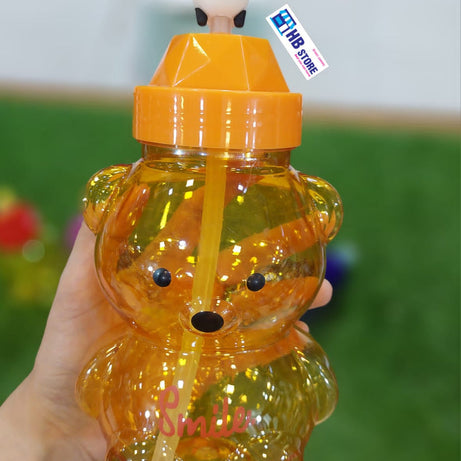(Pack of 2) Fama and Uzzi Bear Straw Water Bottle For Kids