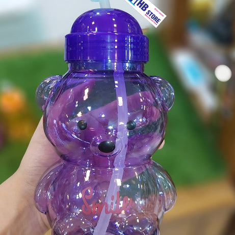 (Pack of 2) Fama and Uzzi Bear Straw Water Bottle For Kids