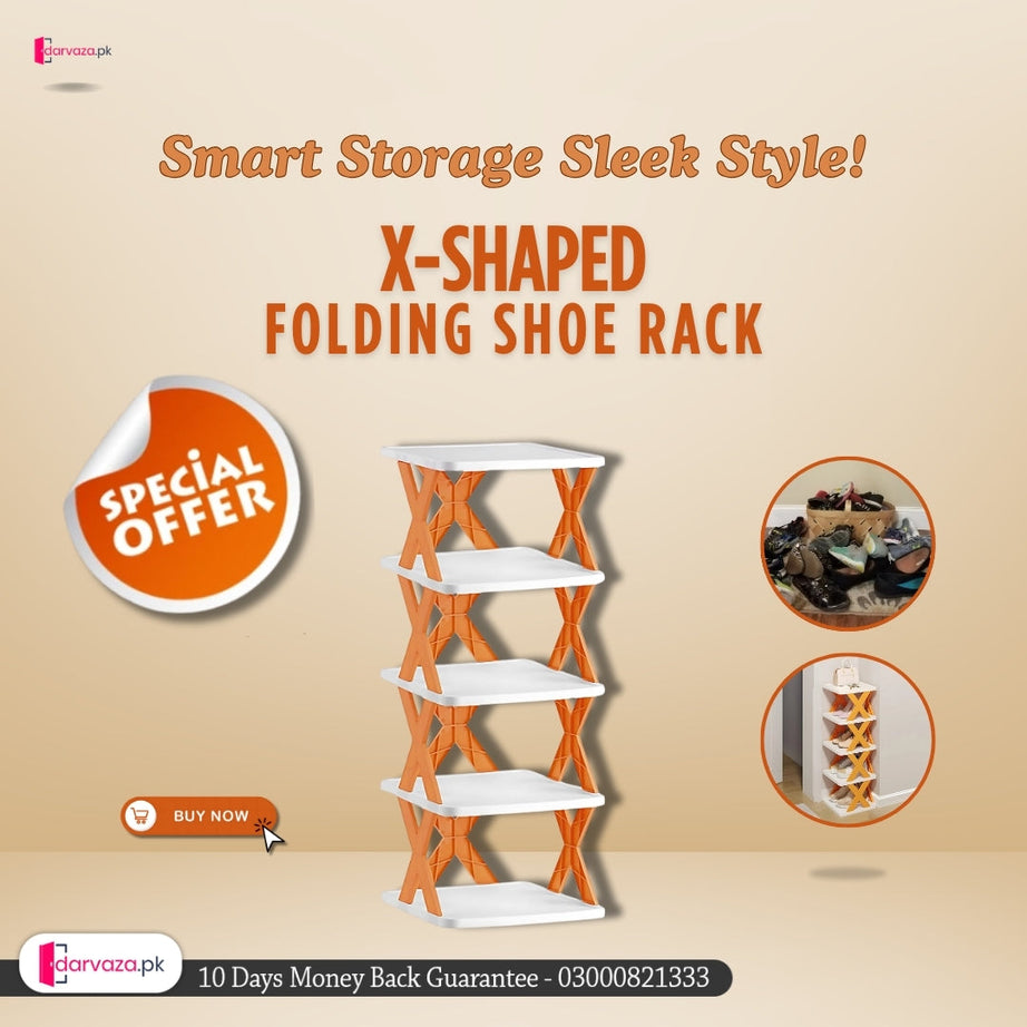 Imported Multilayer Folding Shoe Rack Organizer with X Shape For Home