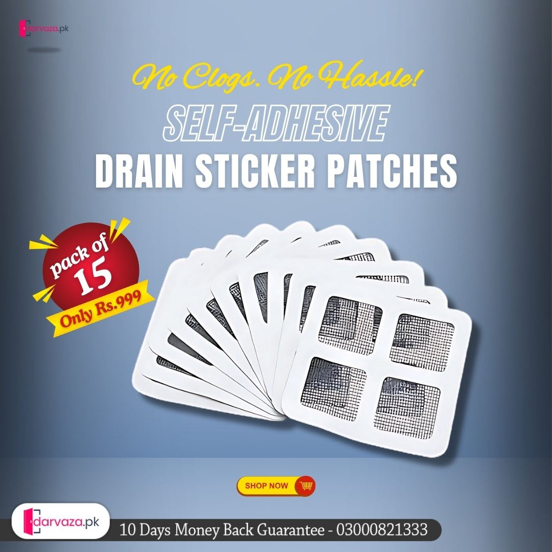 (Pack of 15) Multifunctional Disposable Self Adhesive Floor Drain Sticker Patch For Kitchen Bathroom Sink Strainer Stopper