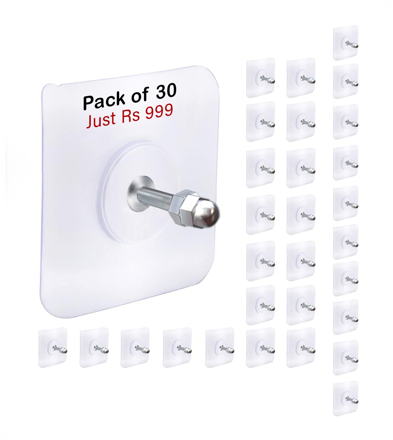 Punch Free Self Adhesive Screw Wall Hook For Home and Outdoor Use