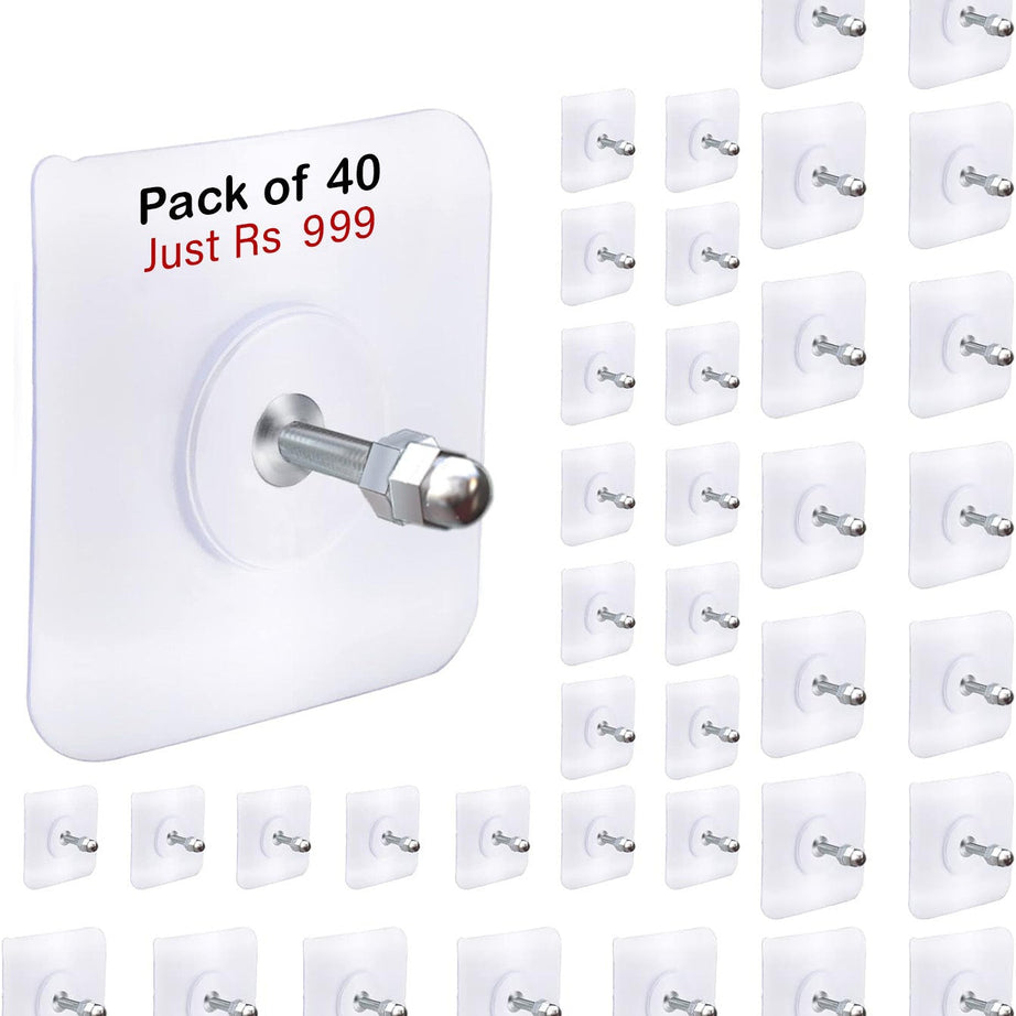 Strong Punch Free Self Adhesive Wall Screw Rod Hooks and Nail Mounting Hang Kit