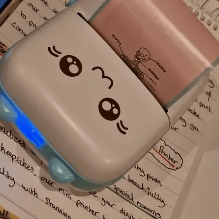 Imported Mini Portable Bluetooth Thermal Printer in Pocket Size for Black and White Ink Less Printing for Creating Adhesive Label and Stickers