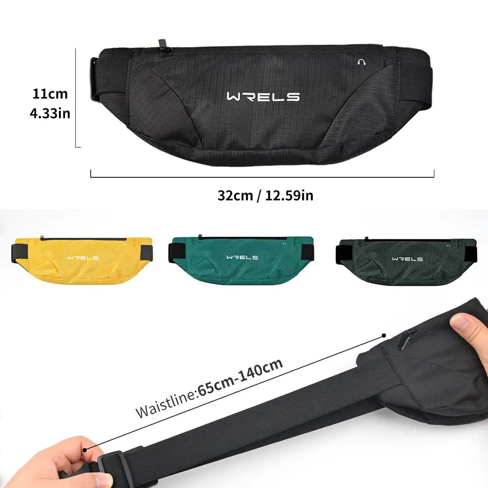 Outdoor Single Zipper Fitness Running Waist Pack Belt Bag For Men and Women