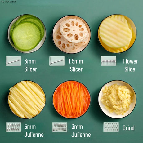 5in1 Multifunctional Vegetable Slicer, Potato Grater, Shredder, Scraper, Shredder, Artifact, Household, Kitchen