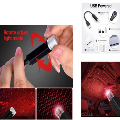 Auto Rotating Adjustable Car Interior Ceiling LED Light - Car Interior Decor - USB LED Roof Projection Atmosphere Star Light in Just Rs 999