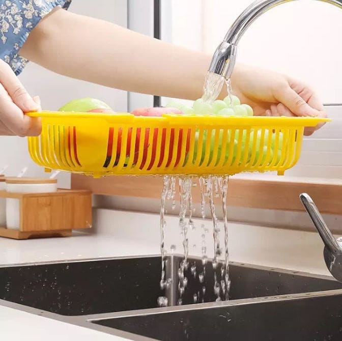 Adjustable Vegetable Drain Rectangular Plastic Basket for Dishwasher Vegetable Racks and Sinks