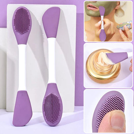 Double-ended Silicone Face Mask Brush and Silicone Facial Mud Mask Applicator