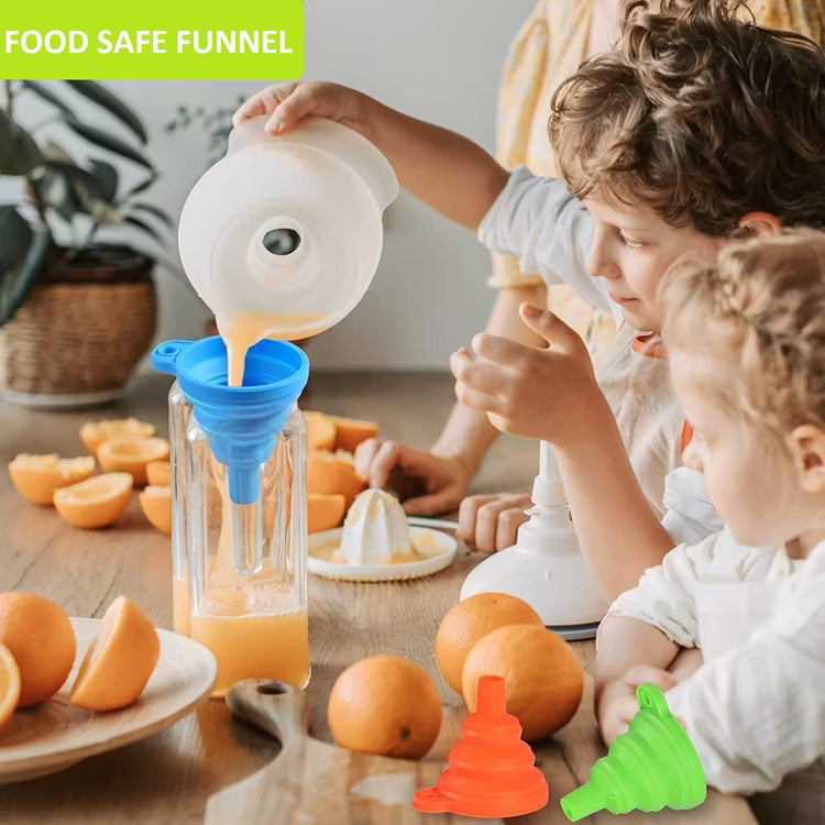 Collapsible Silicone Foldable Funnel for Kitchen