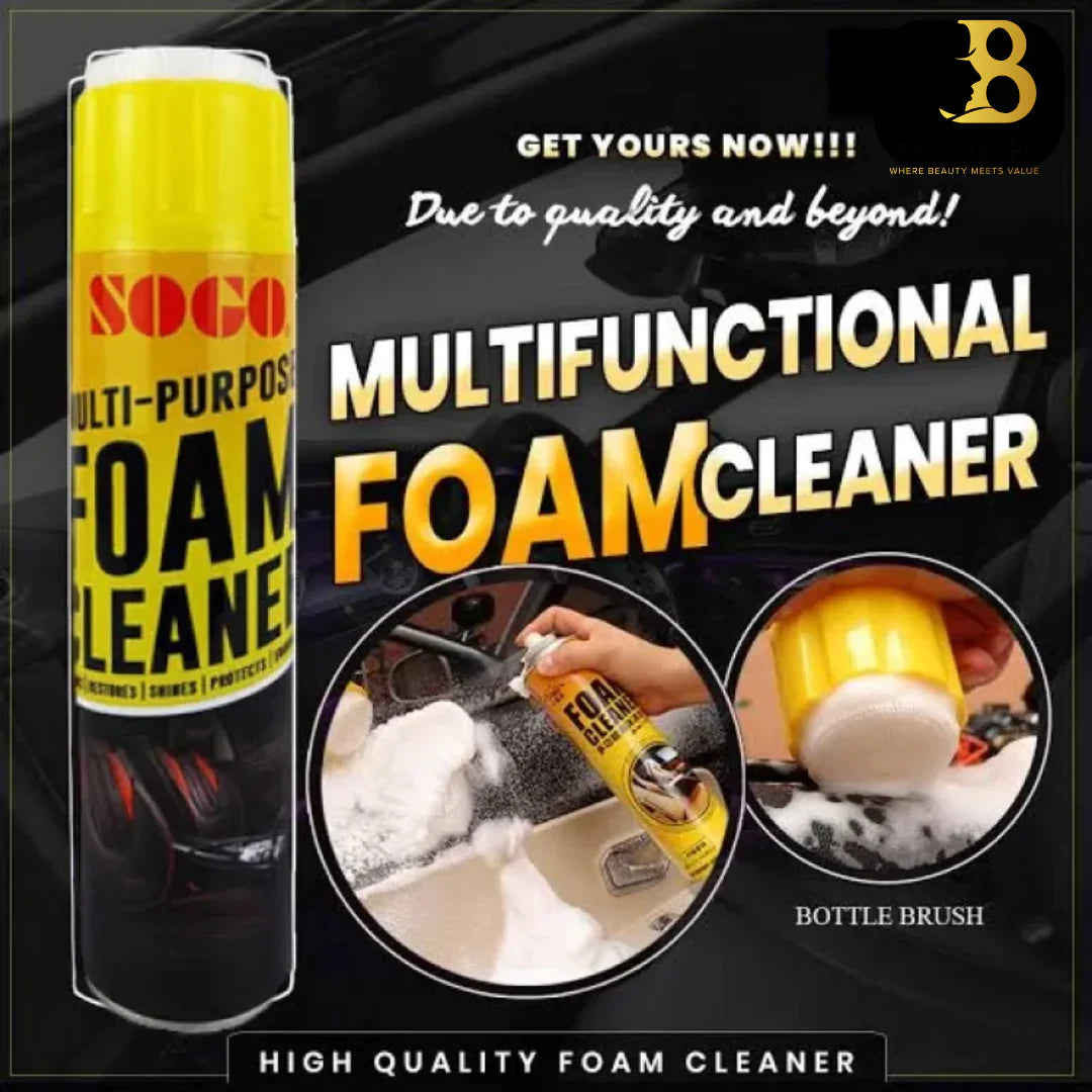 Multi Purpose Foam Cleaner For Cleaning Vinyl and Fabric Upholstery, Floor Mats, Carpets, Leather, and Car Seats