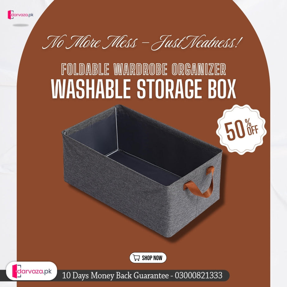 Washable Wardrobe Clothes Organizer Storage Box Foldable Drawer