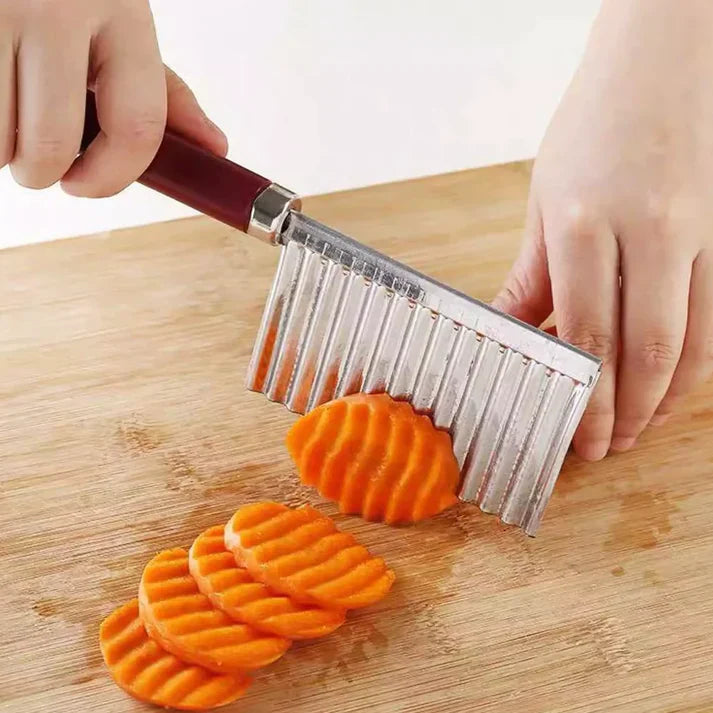 Stainless Steel Wavy Potato Fries Cutter Knife