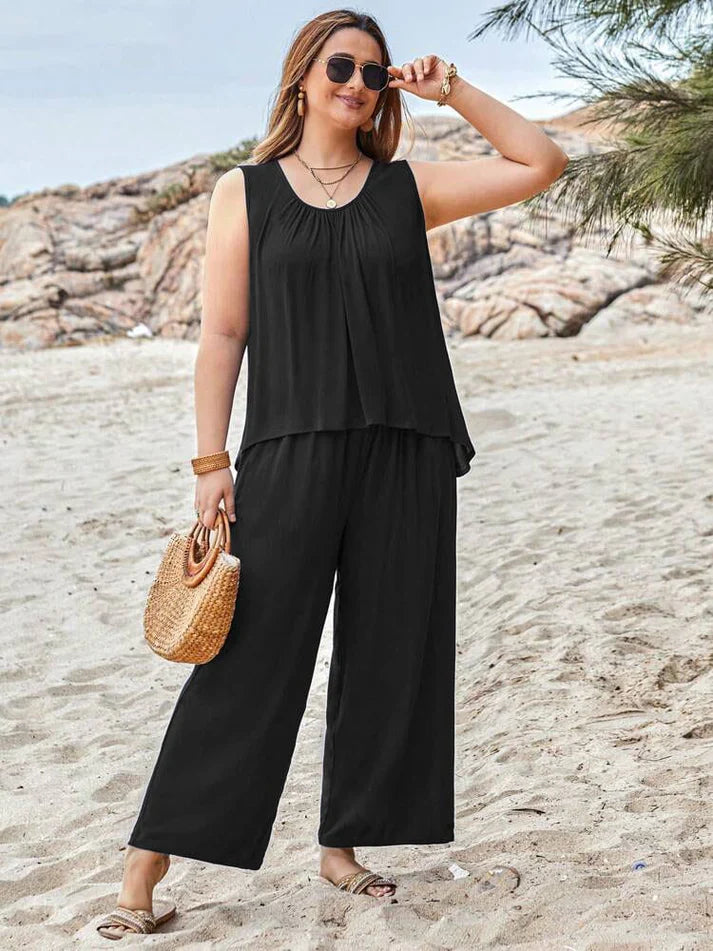 Black Sando T-Shirt with Plazo Pajama