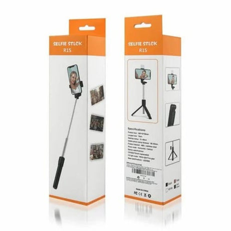4 in 1 R1S Stainless Steel Selfie Stick Tripod with Wireless Remote for Live Streaming & Video Recording