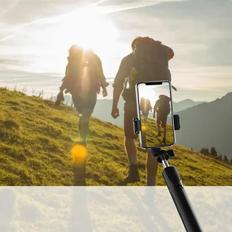 4 in 1 R1S Stainless Steel Selfie Stick Tripod with Wireless Remote for Live Streaming & Video Recording