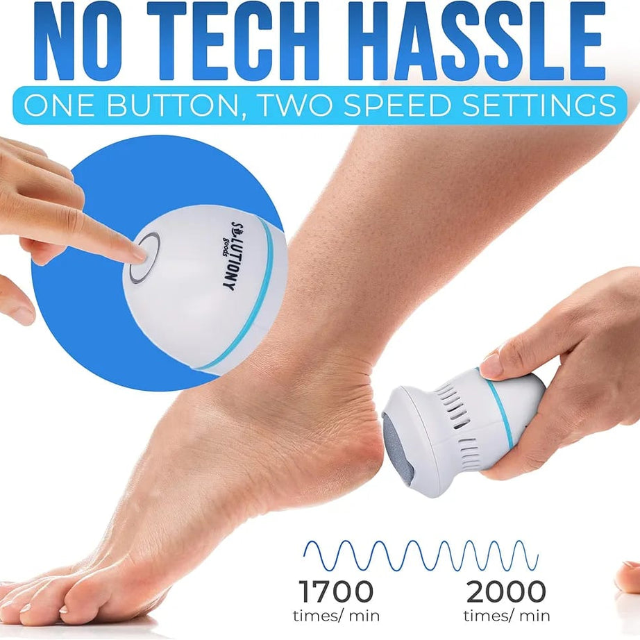 Portable USB Rechargeable Electric Callus Remover for Feet with Built in Vacuum Removes Dead Skin from Foot
