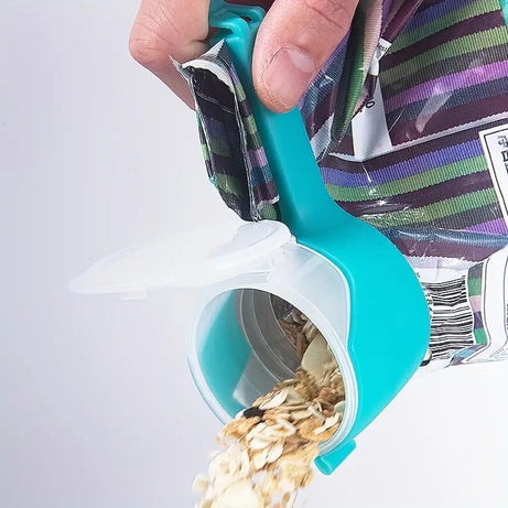 (Pack of 3) Multi Purpose Plastic Dust and Moisture Proof Food Bag Sealing Clips with Dispensing Nozzle for Storing Cereals and More