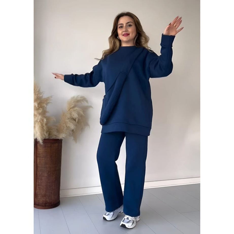 Premium Quality Winter Warm Fleece Hoodie with Trouser Bag Co Ord Set For Women
