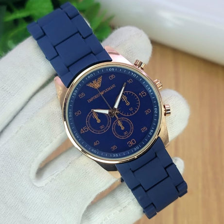 Emporio Armani Luxury Chain Design Clock Dial Analog Wristwatch For Men