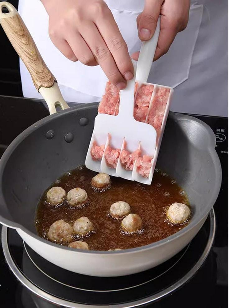 (Pack of 2) Plastic Triple Easy To Use Meat Ball Kofta Maker Mold for kitchen