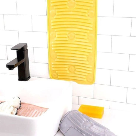 Portable Silicone Non Slip Foldable Laundry Pad Washboard Mat with Suction Cup For Home and Outdoor Use